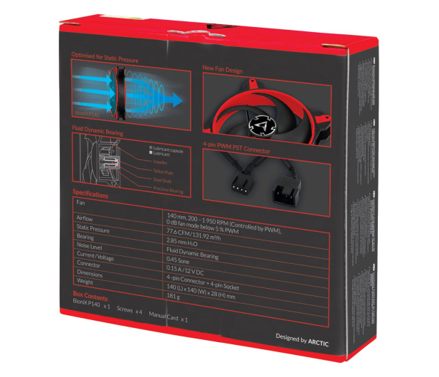 Arctic BioniX P140 Red 140mm - 740896 - zdjęcie 6